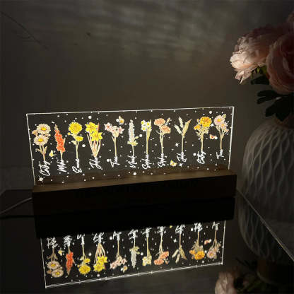 Birth Month Flower Personalized LED Night Light