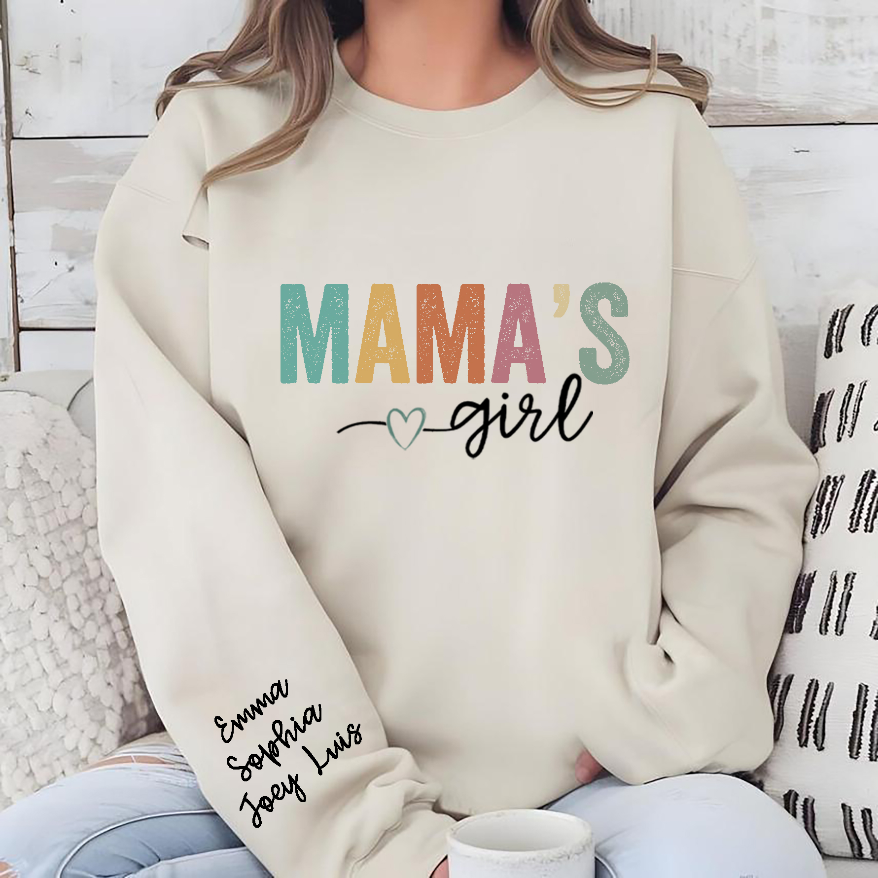 Personalized Mama's Boy/Girl Sweatshirt For Mother's Day