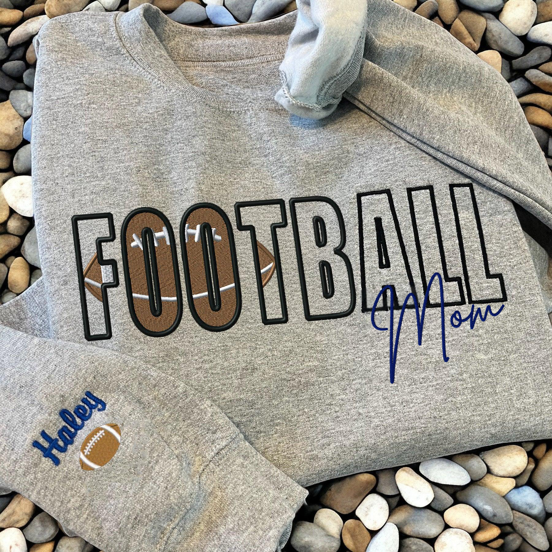 CustomFootball Embroidered Mama/Mom/Nana Sweatshirt