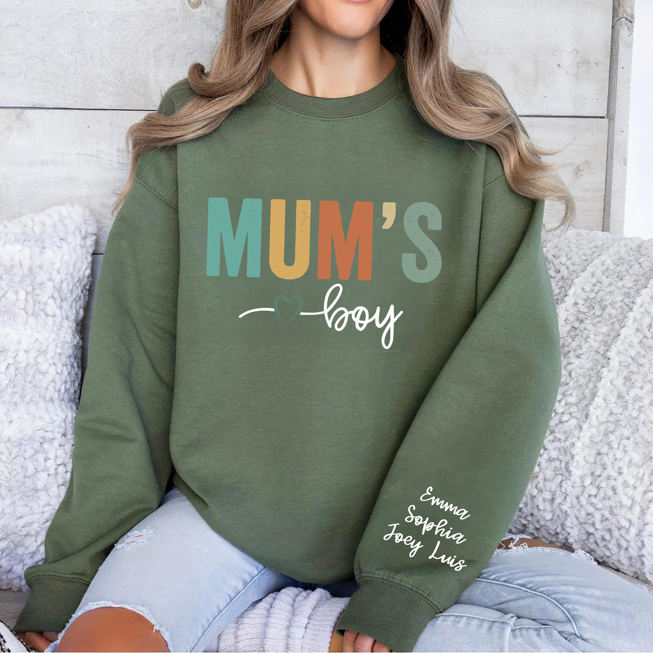Personalized Mama's Boy/Girl Sweatshirt For Mother's Day