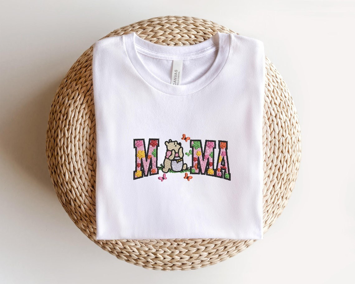 Custom Embroidered Mama Pooh Bear Shirt