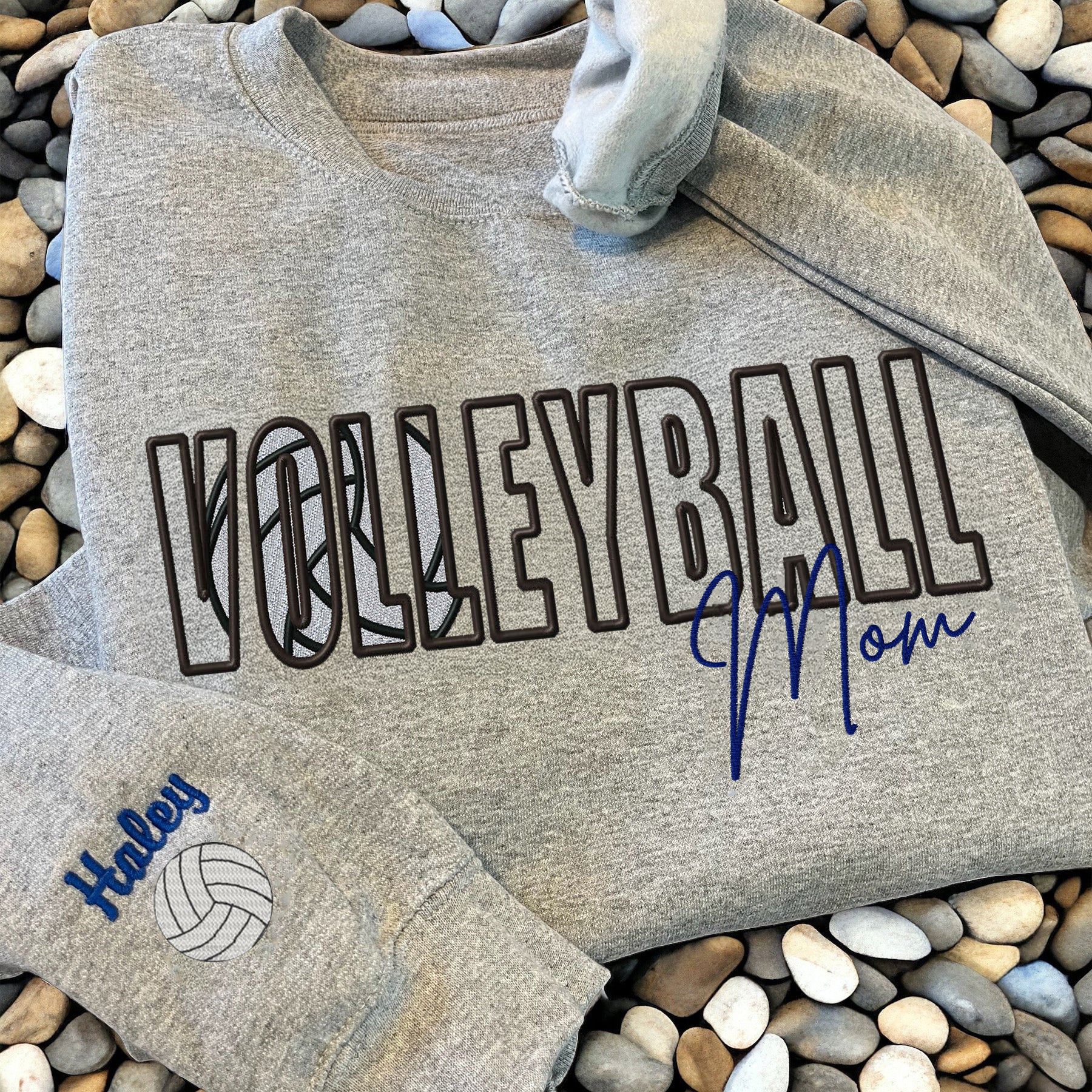 Custom Volleyball Embroidered Mama/Mom/Nana Sweatshirt