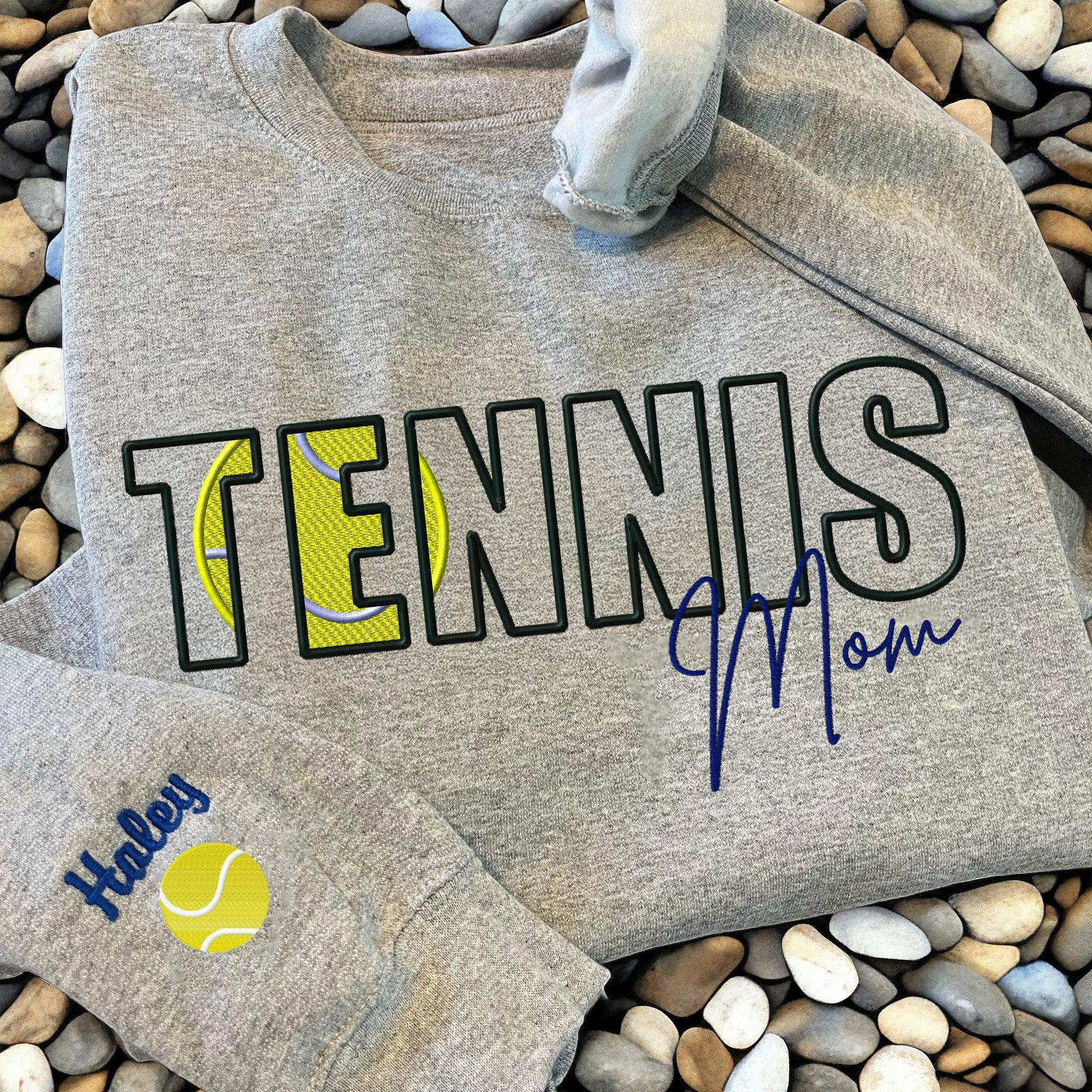 Custom Tennis Embroidered Mama/Mom/Nana Sweatshirt
