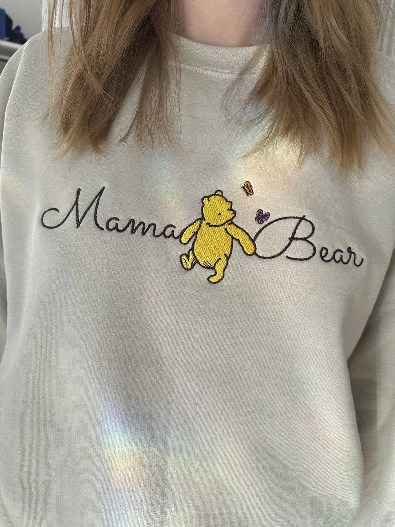 Custom Mothers Day Embroidered Mama Bear Sweatshirt with Names