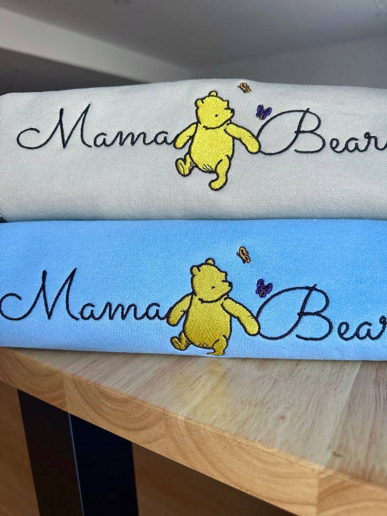 Custom Mothers Day Embroidered Mama Bear Sweatshirt with Names
