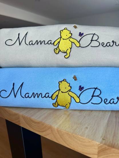 Custom Mothers Day Embroidered Mama Bear Sweatshirt with Names