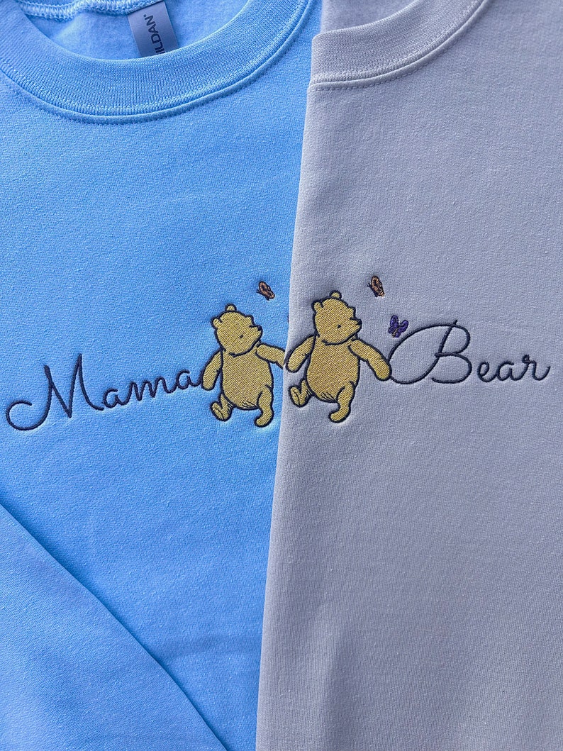 Custom Mothers Day Embroidered Mama Bear Sweatshirt with Names