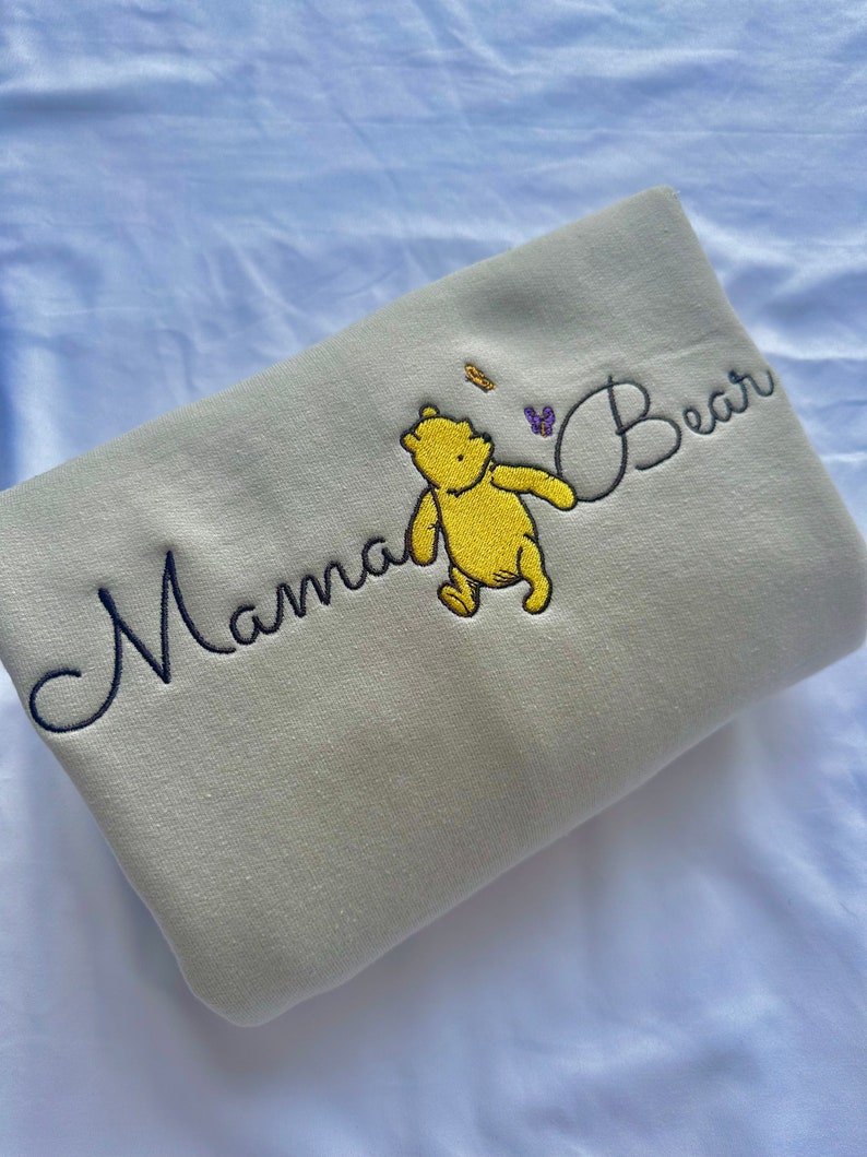 Custom Mothers Day Embroidered Mama Bear Sweatshirt with Names