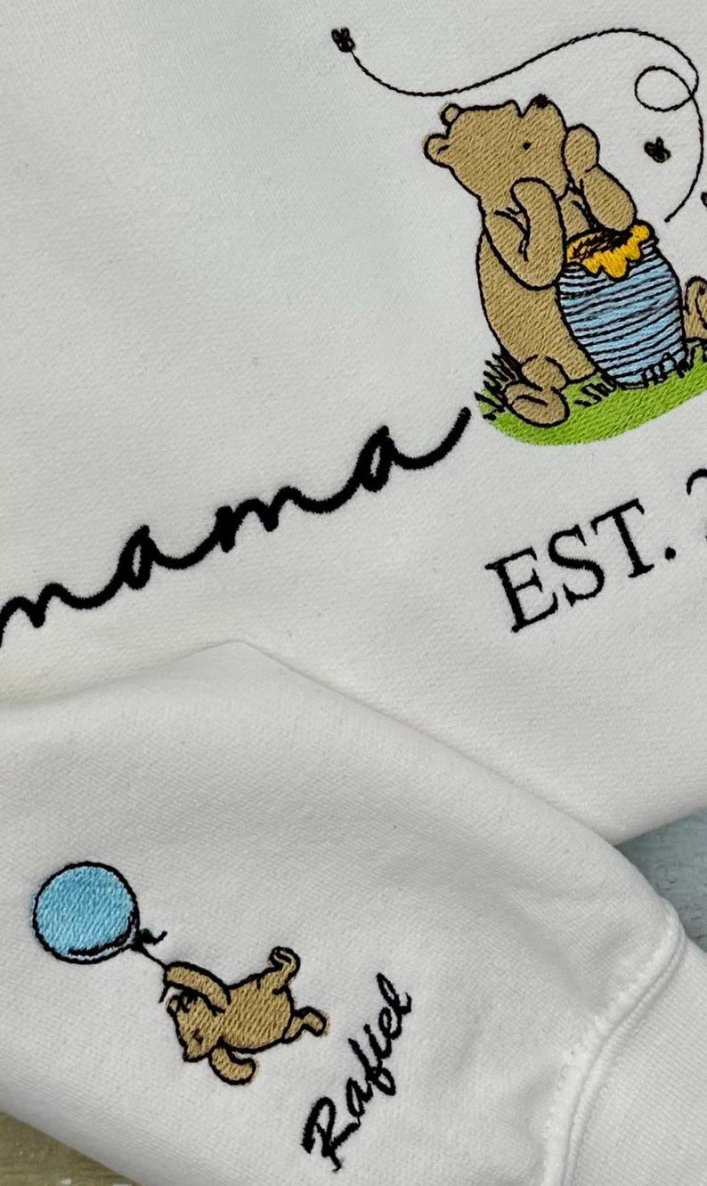 Custom Embroidered Sweatshirt Classic Mama Bear with EST Date