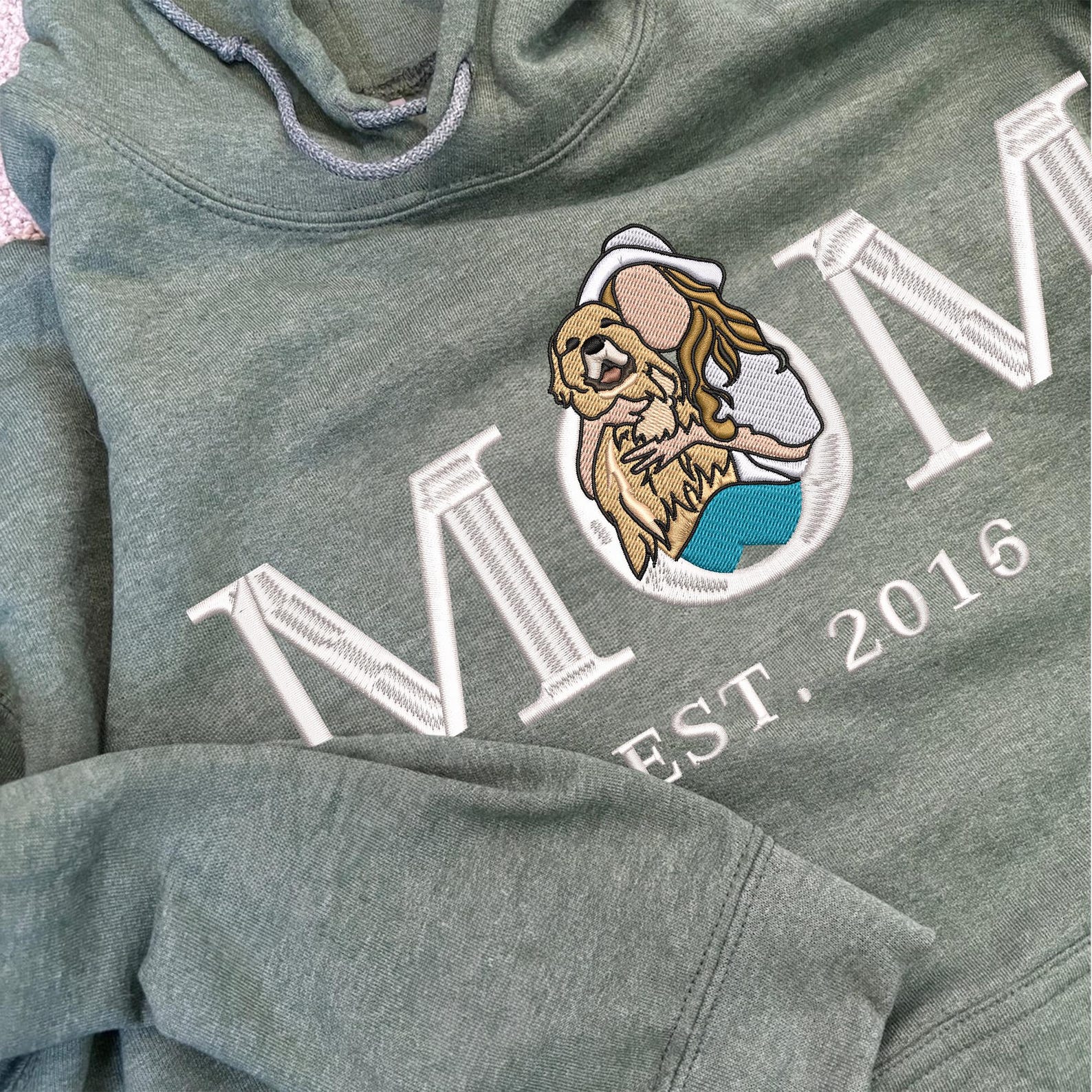 Customised Mum Embroidered Sweatshirt Personalised Mum Portrait Mother's Day 