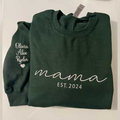 Customised Mum's Embroidered Sweatshirt Date and Child's Name Mother's Day A special gift with love!