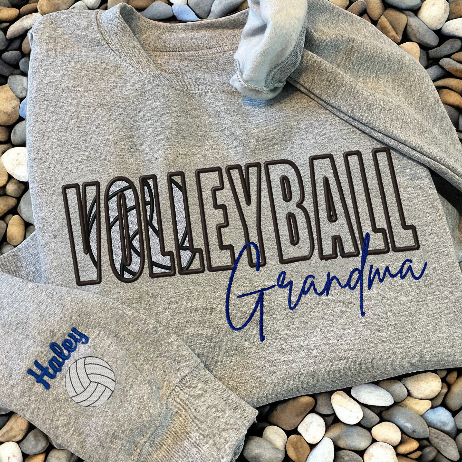 Custom Volleyball Embroidered Mama/Mom/Nana Sweatshirt