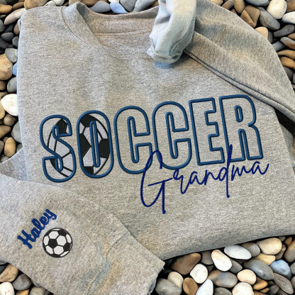Custom Soccer Embroidered Mama/Mom/Nana Sweatshirt