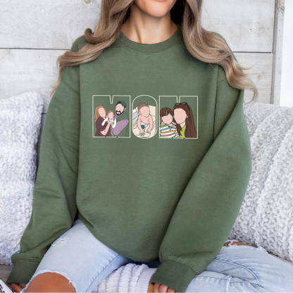 Personalized Dad Portrait Sweatshirt, Custom Photo Sweatshirt Gift For Dad, Fathers Day Gift