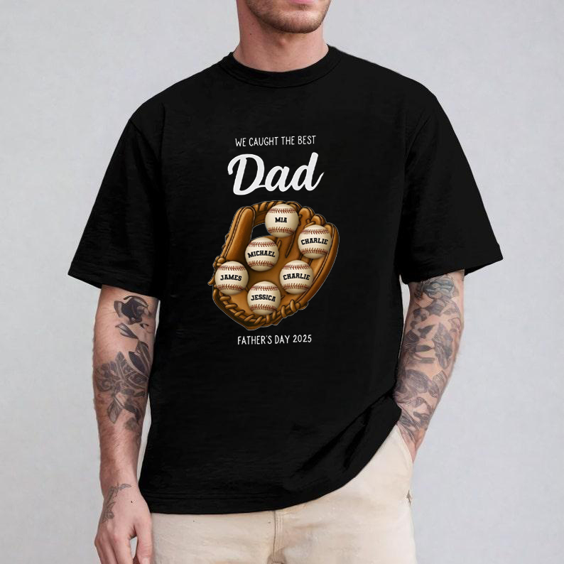 Custom 'We Caught the Best One' Sports Shirt - Perfect Father's Day Gift for Dad