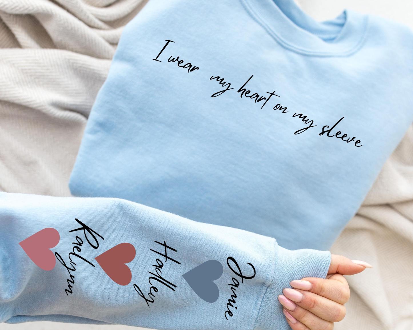 Custom Mama Sweatshirt with Kid Name on Sleeve Personalized Mom Sweatshirt Minimalist Momma Sweater Mothers Day Gift