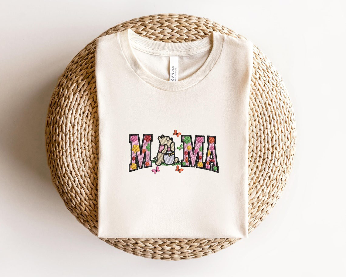 Custom Embroidered Mama Pooh Bear Shirt