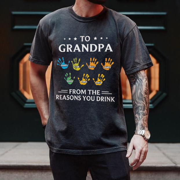 Custom From The Reasons You Drink Hand Prints With Kids Names T-shirt/Sweatshirt