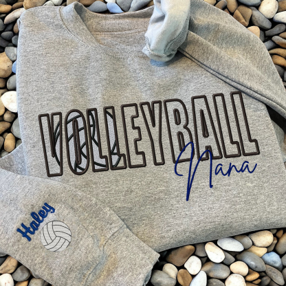 Custom Volleyball Embroidered Mama/Mom/Nana Sweatshirt