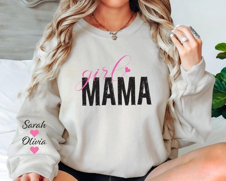 Custom Boy Mom Girl Mom Sweatshirt Mom Birthday Gift