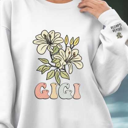 Custom Birth Month Flower Sweatshirt, Gift for Mom, Grandma