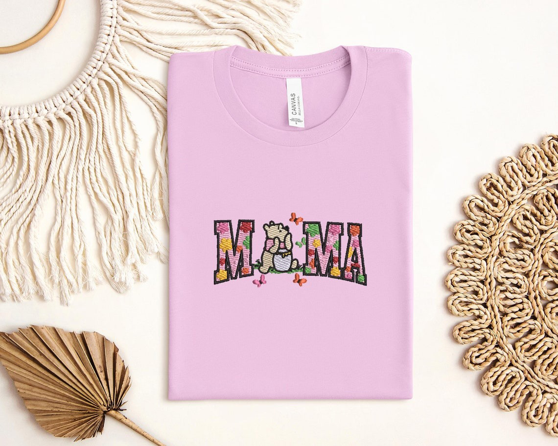 Custom Embroidered Mama Pooh Bear Shirt