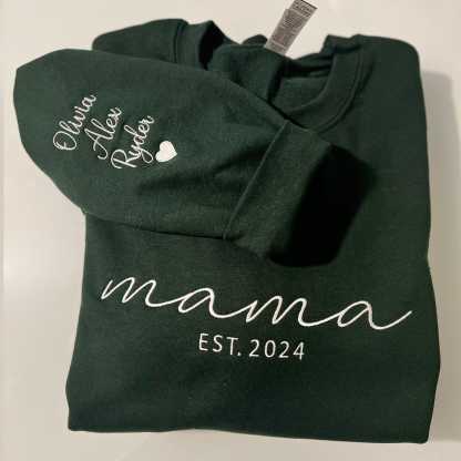 Customised Mum's Embroidered Sweatshirt Date and Child's Name Mother's Day A special gift with love!