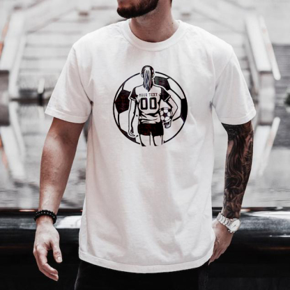 Custom Soccer Football Portrait Printing T-shirt Sweatshirt,Gift For Soccer Lover/Mama