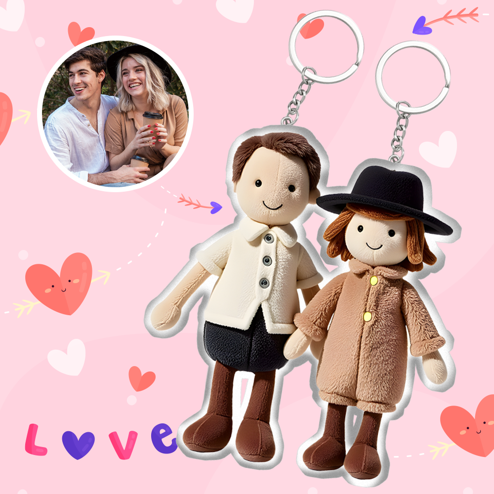 Personalized Photo Plush Doll Keychain Mini Me Plush Keychain Gifts for BFF