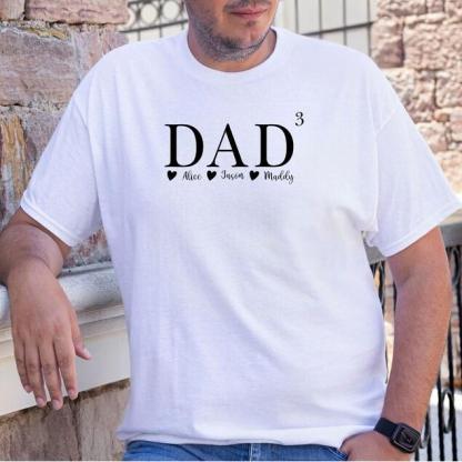 Custom Dad 3 Shirt With Kids Names, Father Of 3 Kids, Fathers Day Gift