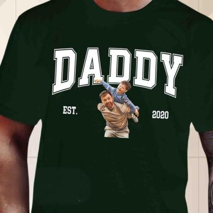 Personalized Dad Portrait Shirt, Daddy Est Shirt,Fathers Day Gifts For Husband Daddy