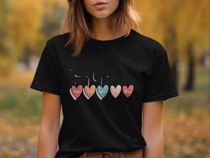 Custom MOM GRAPHIC TEE Women's Cute Heart Design T-Shirt Mother's Day Gift Gift for Mom Special