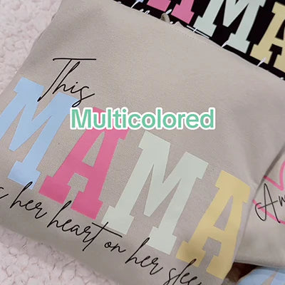 Personalized Wear Heart On Sleeve Mama Sweatshirt with Kid Names on Sleeves-Mother's Day Sale