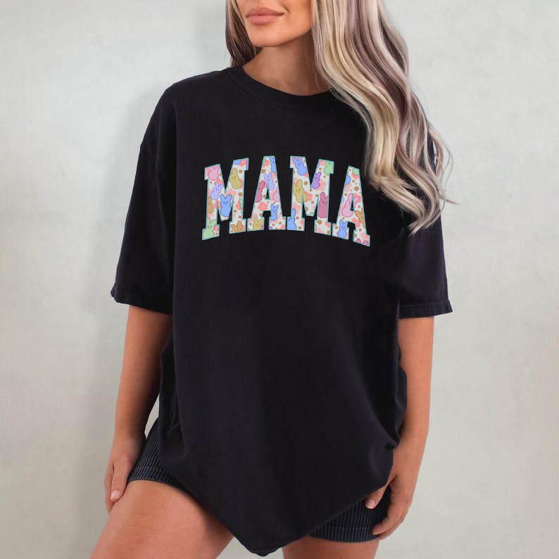 Custom Easter Bunny Mommy Heat Pressed T-Shirts And Sweatshirts For Mother's Day Gifts