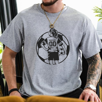 Custom Soccer Football Portrait Printing T-shirt Sweatshirt,Gift For Soccer Lover/Mama