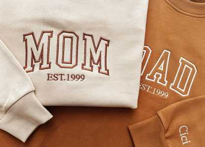 Custom Mama  Embroidery Sweatshirt With Kid's Name Mother's Day