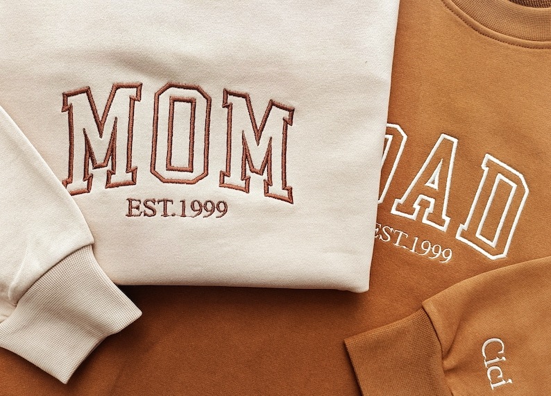 Custom Mama  Embroidery Sweatshirt With Kid's Name Mother's Day