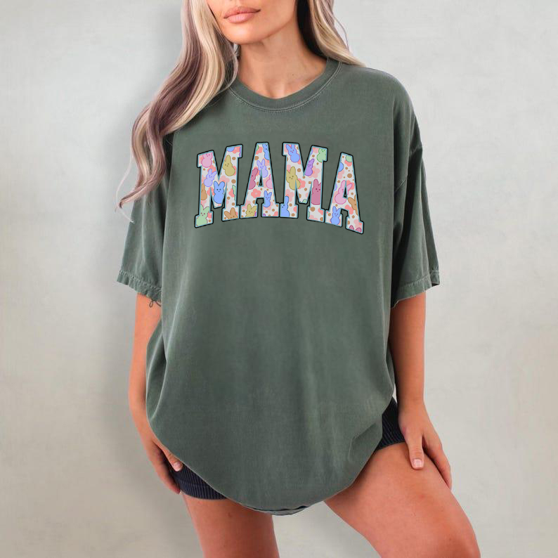 Custom Easter Bunny Mommy Heat Pressed T-Shirts And Sweatshirts For Mother's Day Gifts