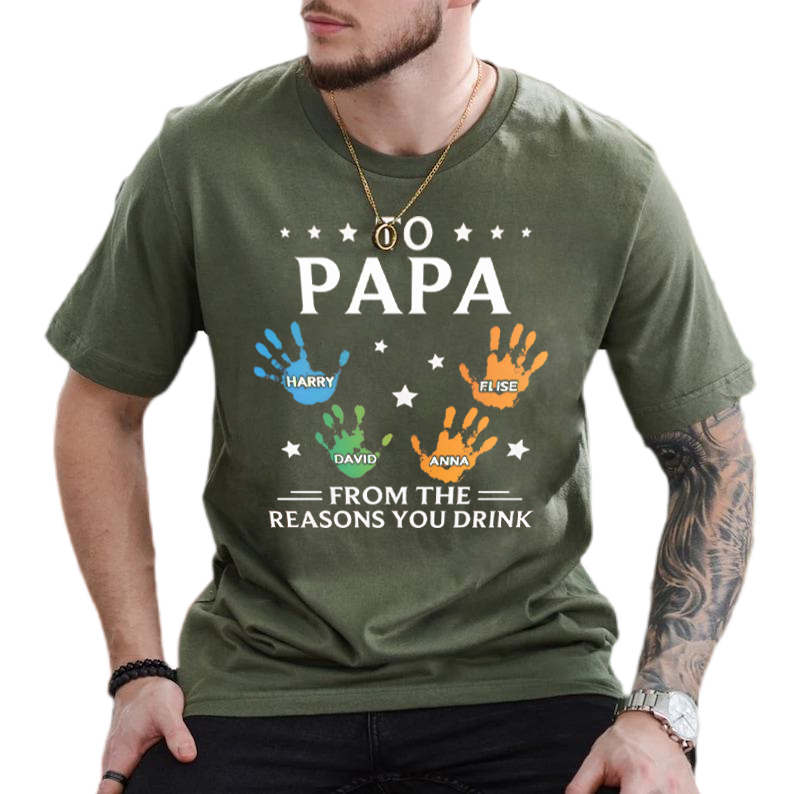 Custom From The Reasons You Drink Hand Prints With Kids Names T-shirt/Sweatshirt