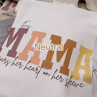 Personalized Wear Heart On Sleeve Mama Sweatshirt with Kid Names on Sleeves-Mother's Day Sale