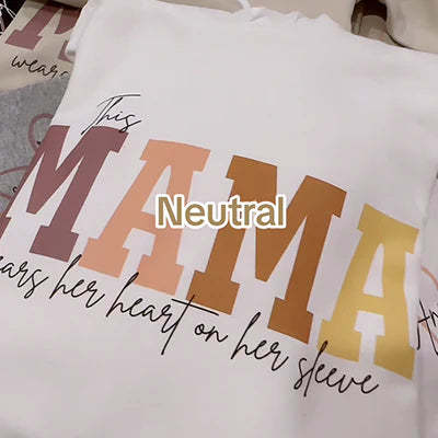Personalized Wear Heart On Sleeve Mama Sweatshirt with Kid Names on Sleeves-Mother's Day Sale