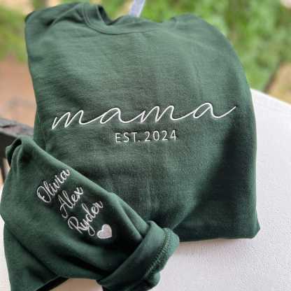 Customised Mum's Embroidered Sweatshirt Date and Child's Name Mother's Day A special gift with love!