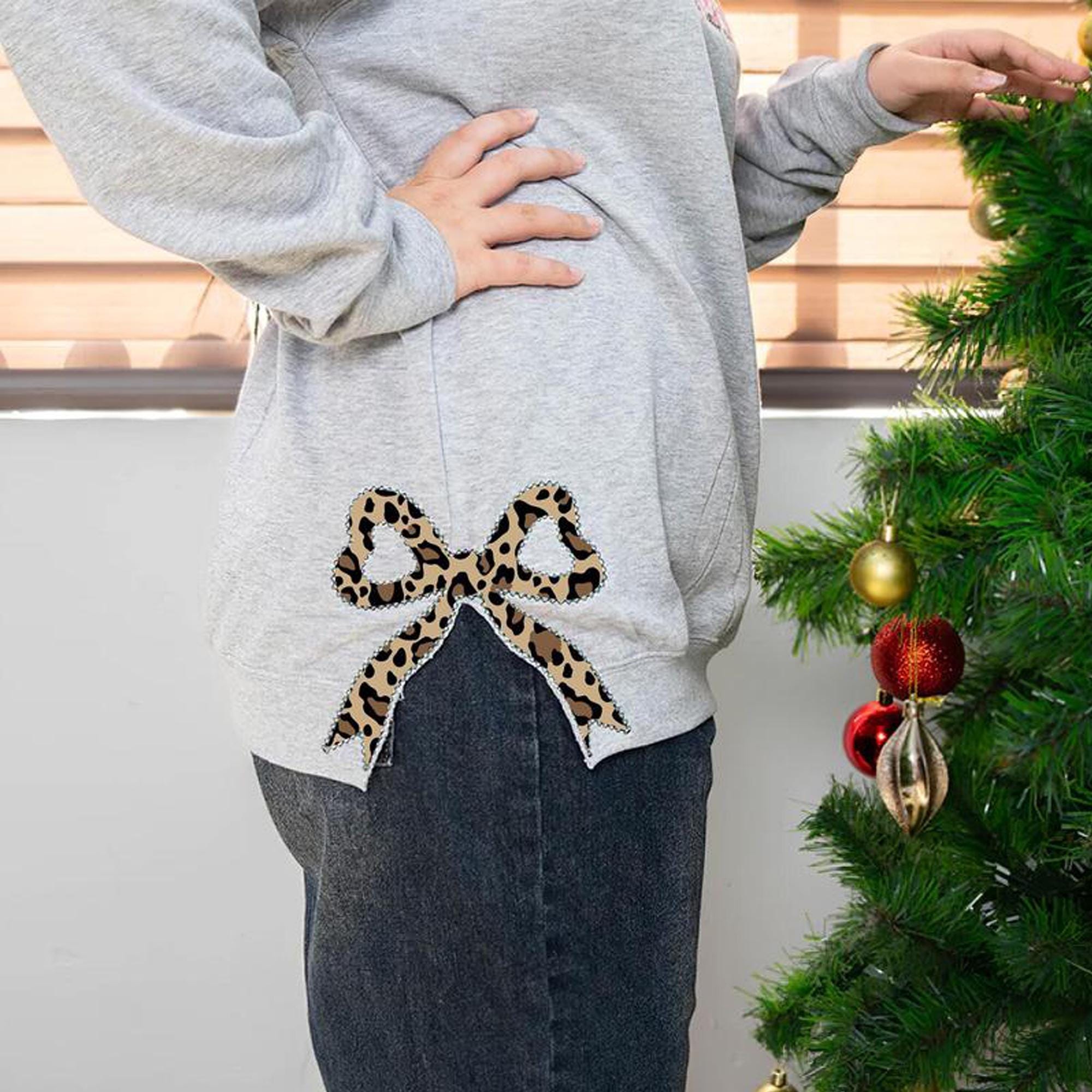 Custom Coquette Bow Embroidered Sweatshirt Custom Grandma/ Mom Shirt Mother's Day Gift