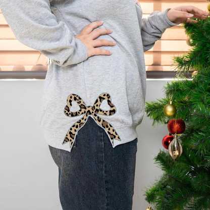 Custom Coquette Bow Embroidered Sweatshirt Custom Grandma/ Mom Shirt Mother's Day Gift