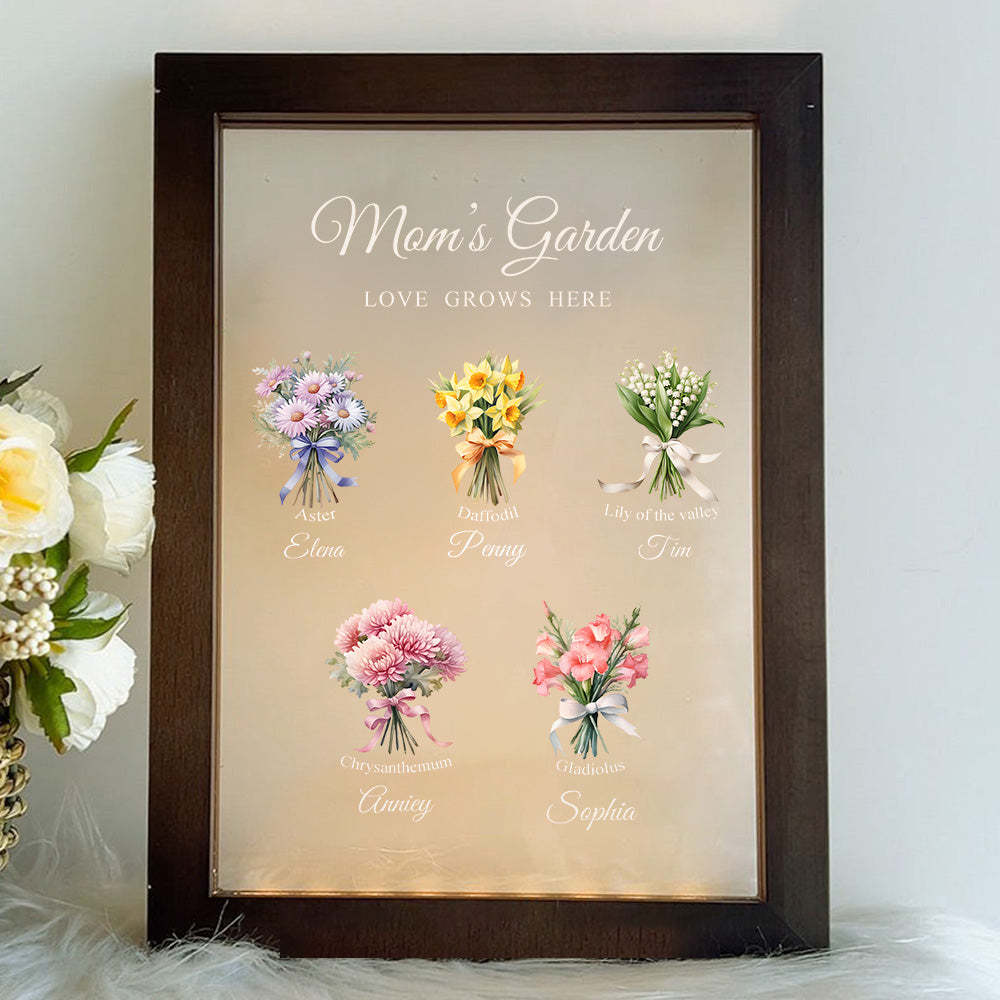 Personalized Birthday Month Bouquet Customized Led Lights - Gifts for Mom/Grandma