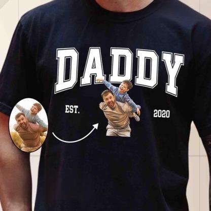 Personalized Dad Portrait Shirt, Daddy Est Shirt,Fathers Day Gifts For Husband Daddy