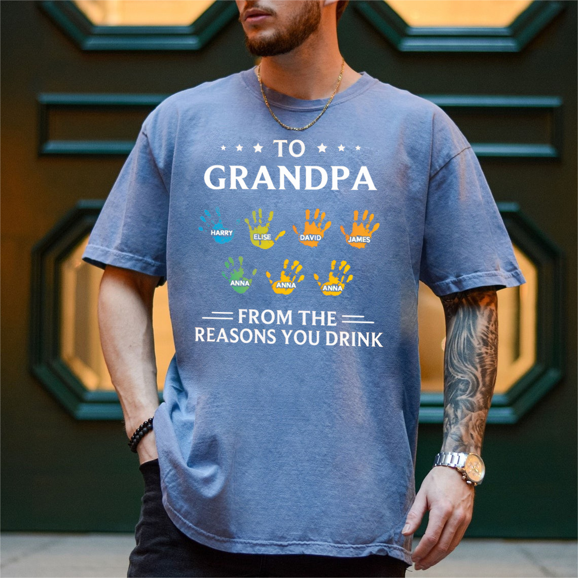 Custom From The Reasons You Drink Hand Prints With Kids Names T-shirt/Sweatshirt