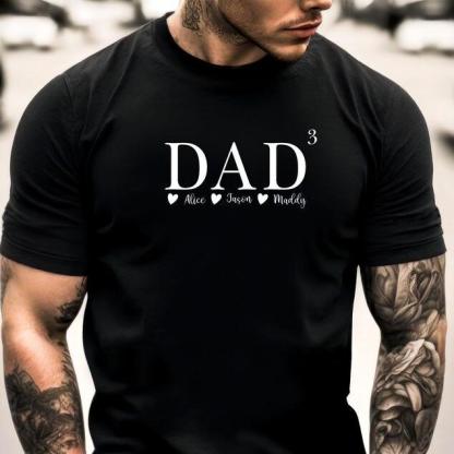 Custom Dad 3 Shirt With Kids Names, Father Of 3 Kids, Fathers Day Gift