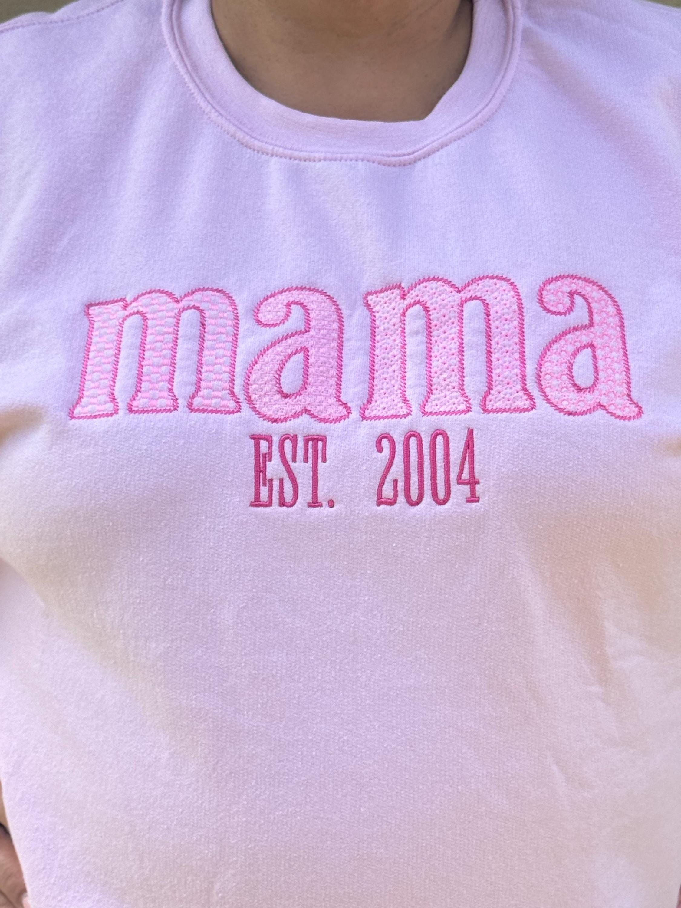 Custom Embroidered Side Bow Mama Sweatshirt, Coquette Side Bow Shirt, Personalized Gift