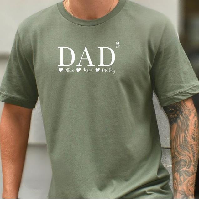 Custom Dad 3 Shirt With Kids Names, Father Of 3 Kids, Fathers Day Gift